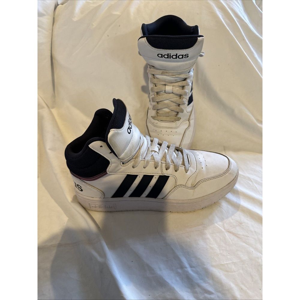 Adidas Womens‎ Hoops 3.0 Mid GW5455 White Basketball Shoes Sneakers Size 8